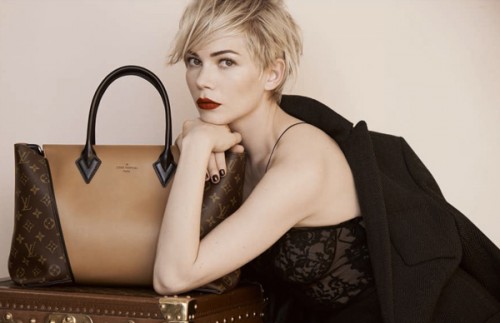 Michelle Williams con la borsa W nella nuova campagna Louis Vuitton