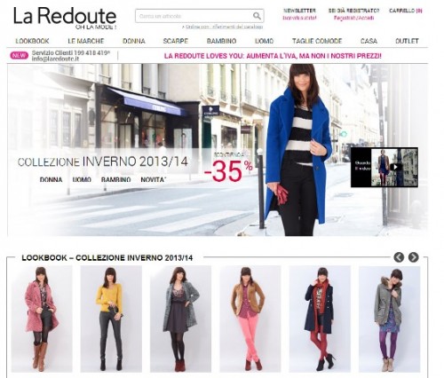 La Redoute home page sito
