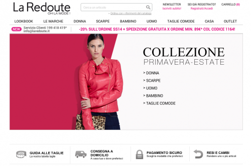 Homepage del sito La Redoute