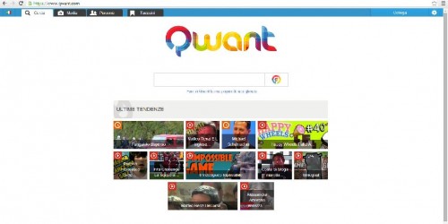 Home page di ricerca di Qwant.com