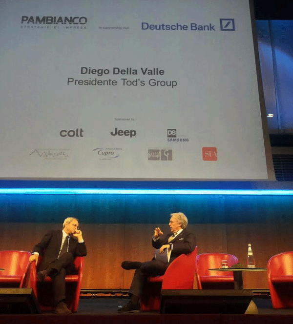 Diego Della Valle sul palco del Convegno Pambianco