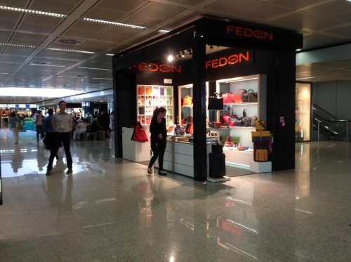 Il punto vendita Fedon all'aeroporto di Roma