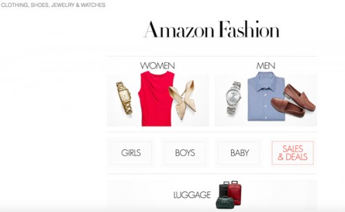 Una schermata di Amazon Fashion