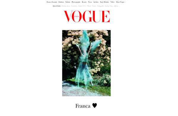 L'home page di Vogue Italia