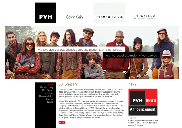 Pvh - Sito web