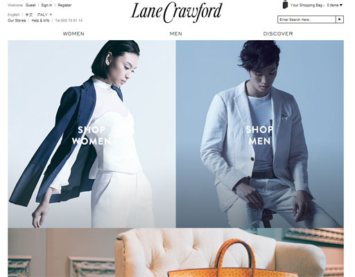 Lane Crawford potenzia l’e-commerce per l’uomo