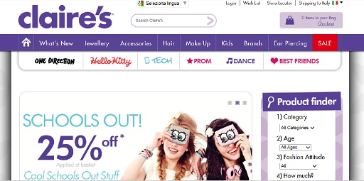 Claire’s pronta per 100 negozi in Italia