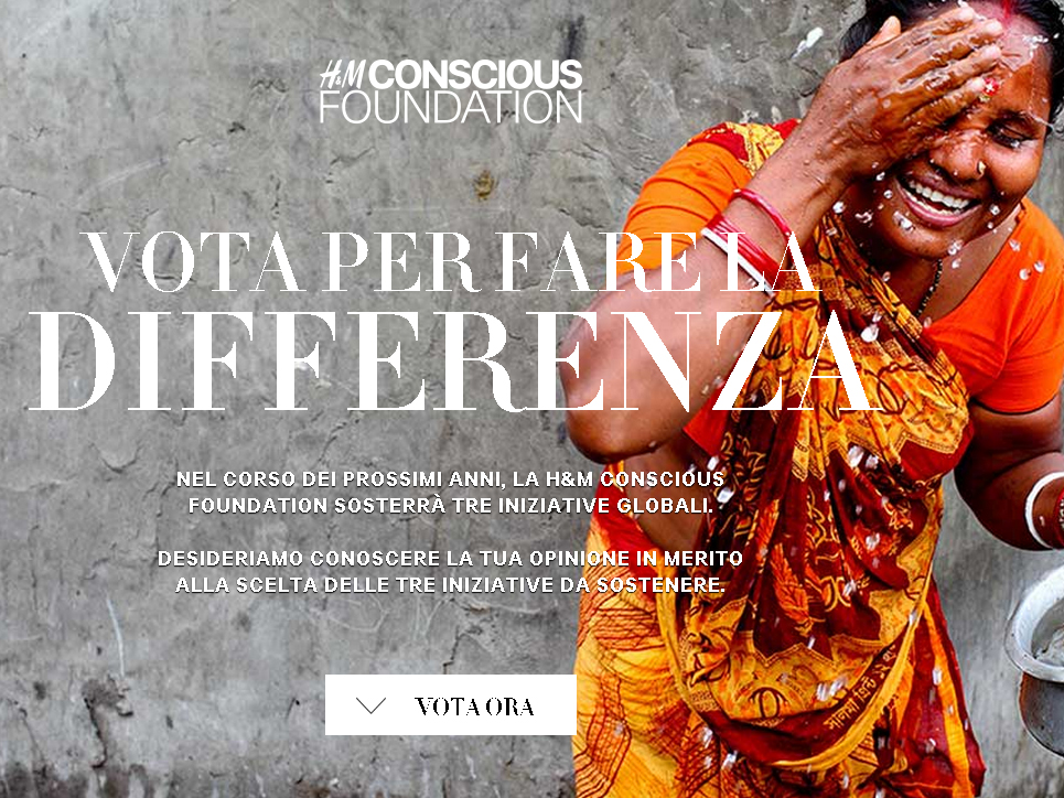 H&M, la beneficenza si vota online