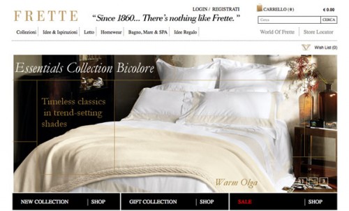 Frette home page
