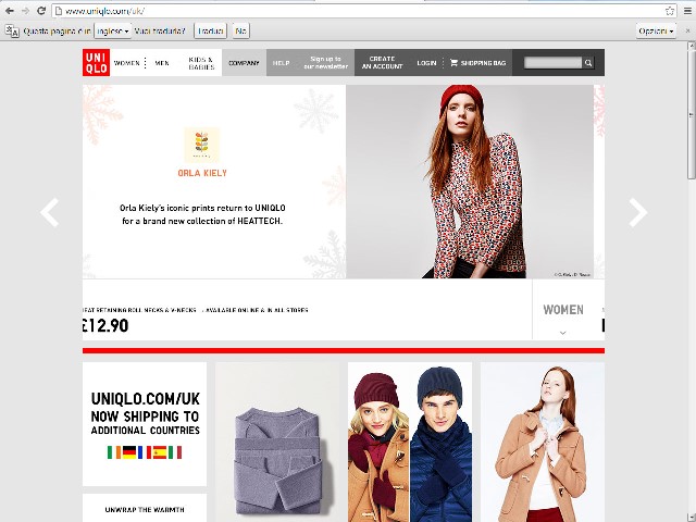 Uniqlo lancia l’e-commerce in Italia