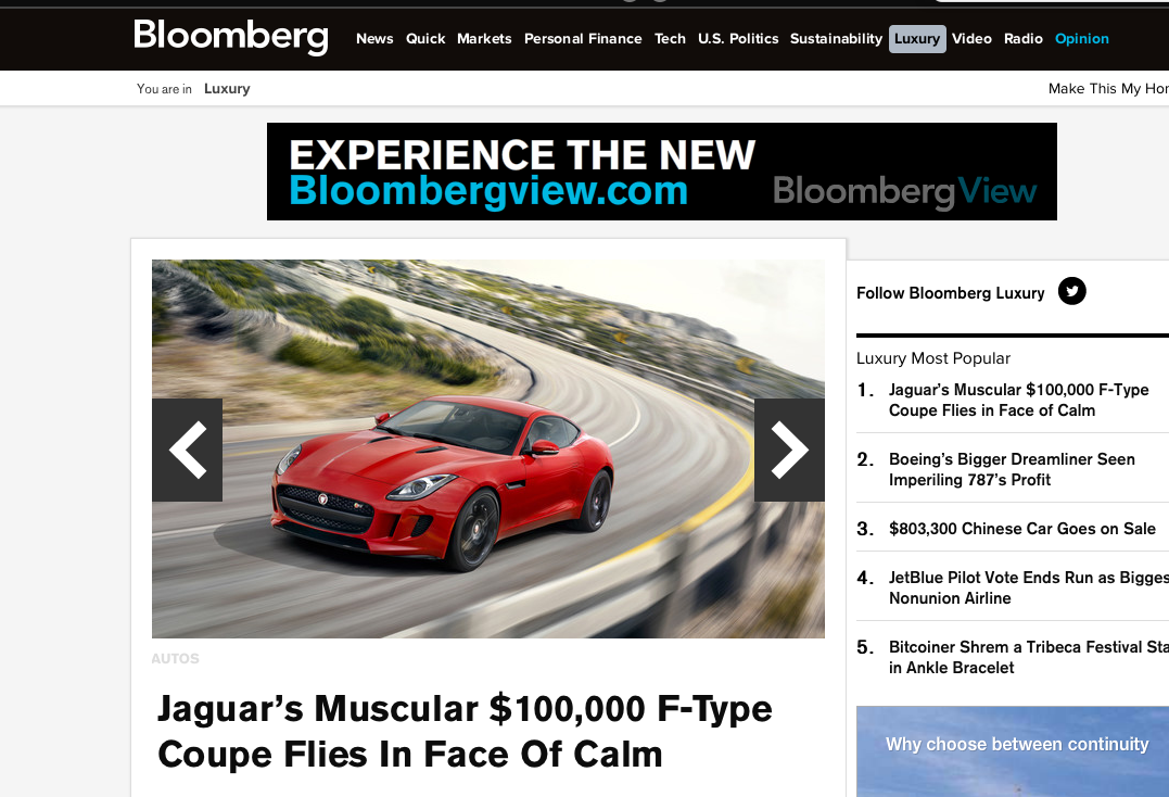 Bloomberg investe sulle e-news del lusso
