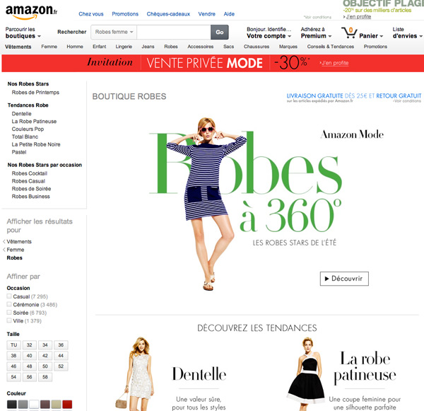 Amazon/1 – Al via pagina dedicata agli abiti