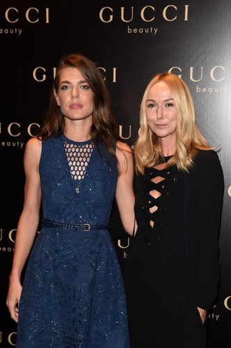 Frida Giannini e Charlotte Casiraghi all’evento per il lancio della collezione Gucci Cosmetics