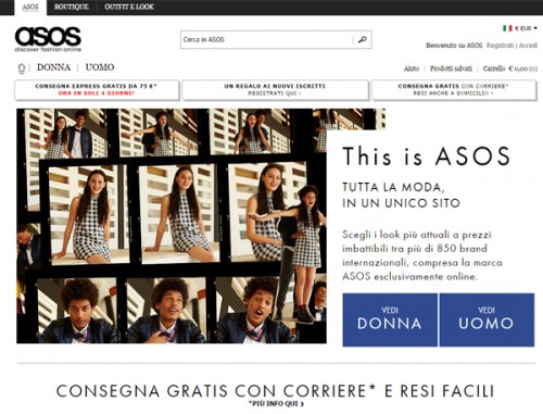 Asos - sito web