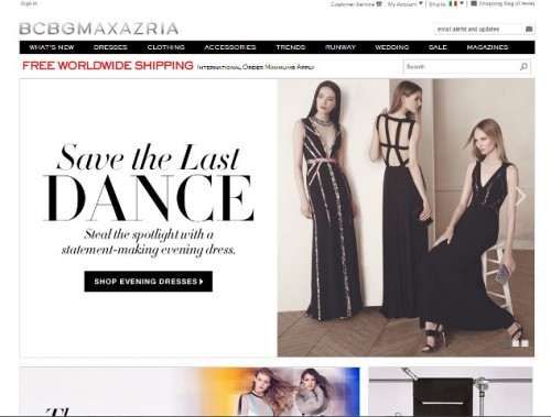 BCBG Max Azria home page online