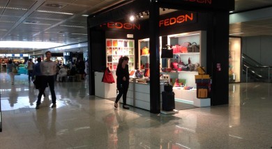 Il punto vendita Fedon all'aeroporto di Roma