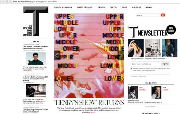 NY Times lancia una sezione per lui