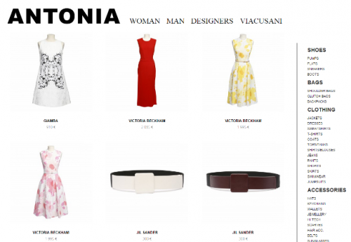 Screenshot dal sito Antonia.it.