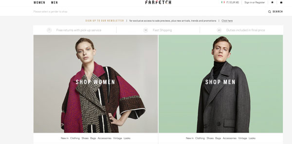 Farfetch farà anche siti conto/terzi