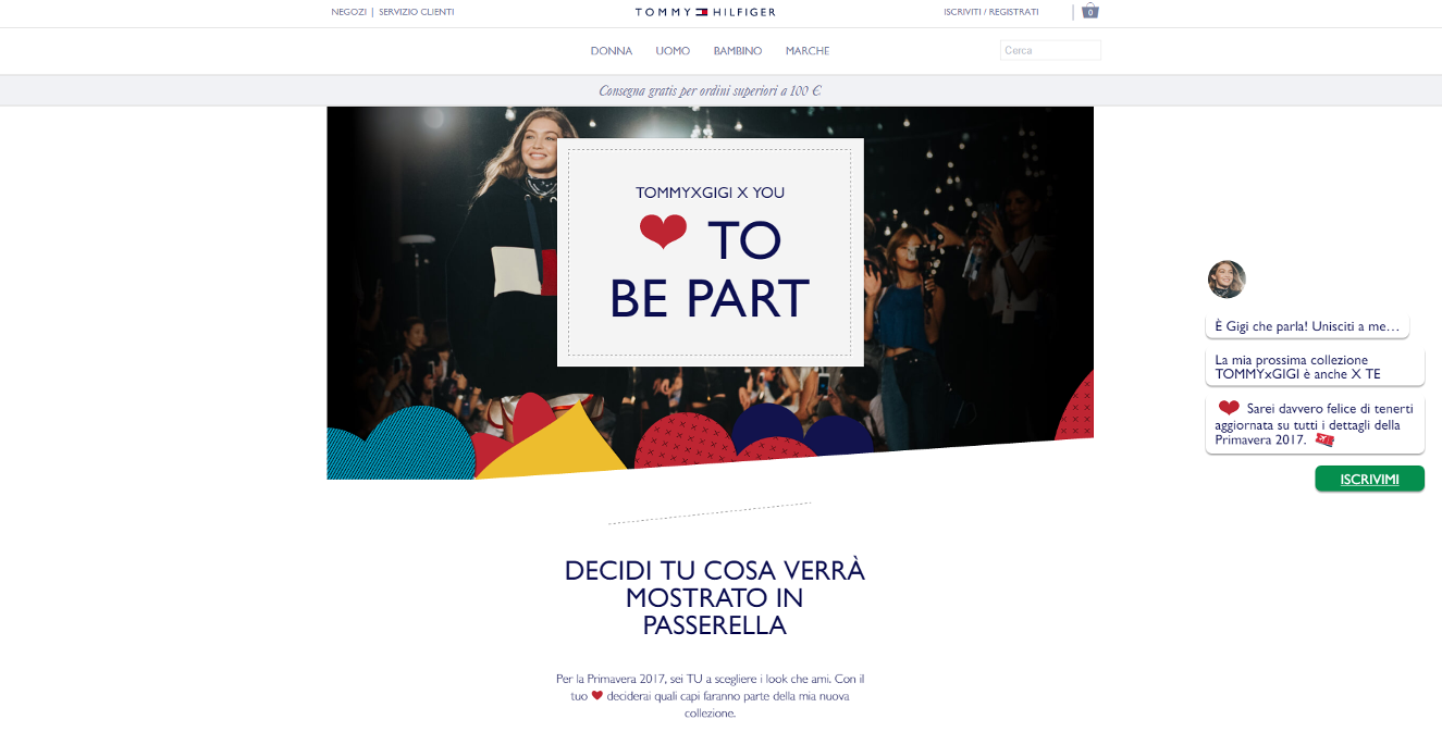Hilfiger chiede ai follower il parere ‘preventivo’