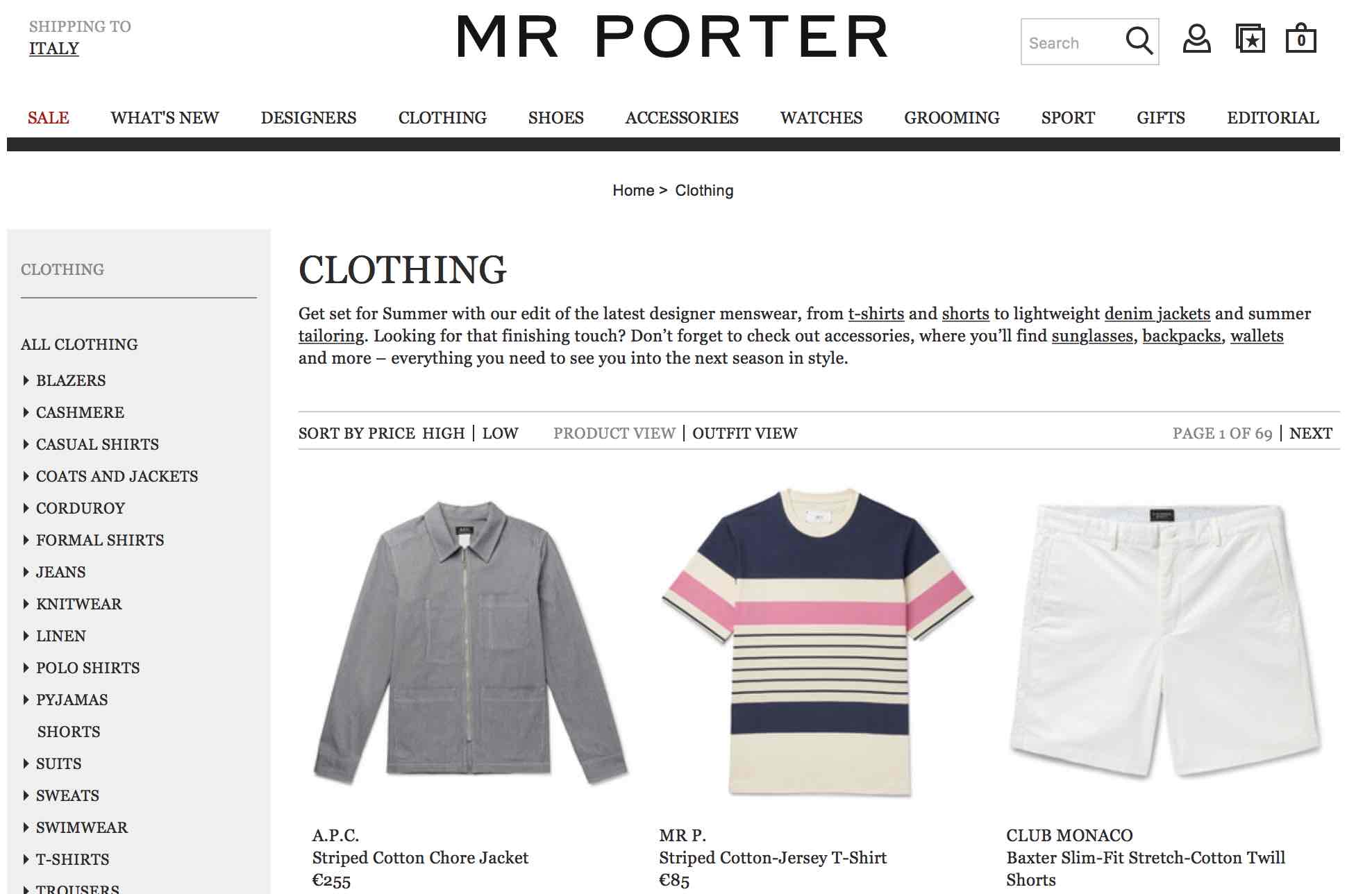 Mr Porter, la logistica mondiale arriva a Milano