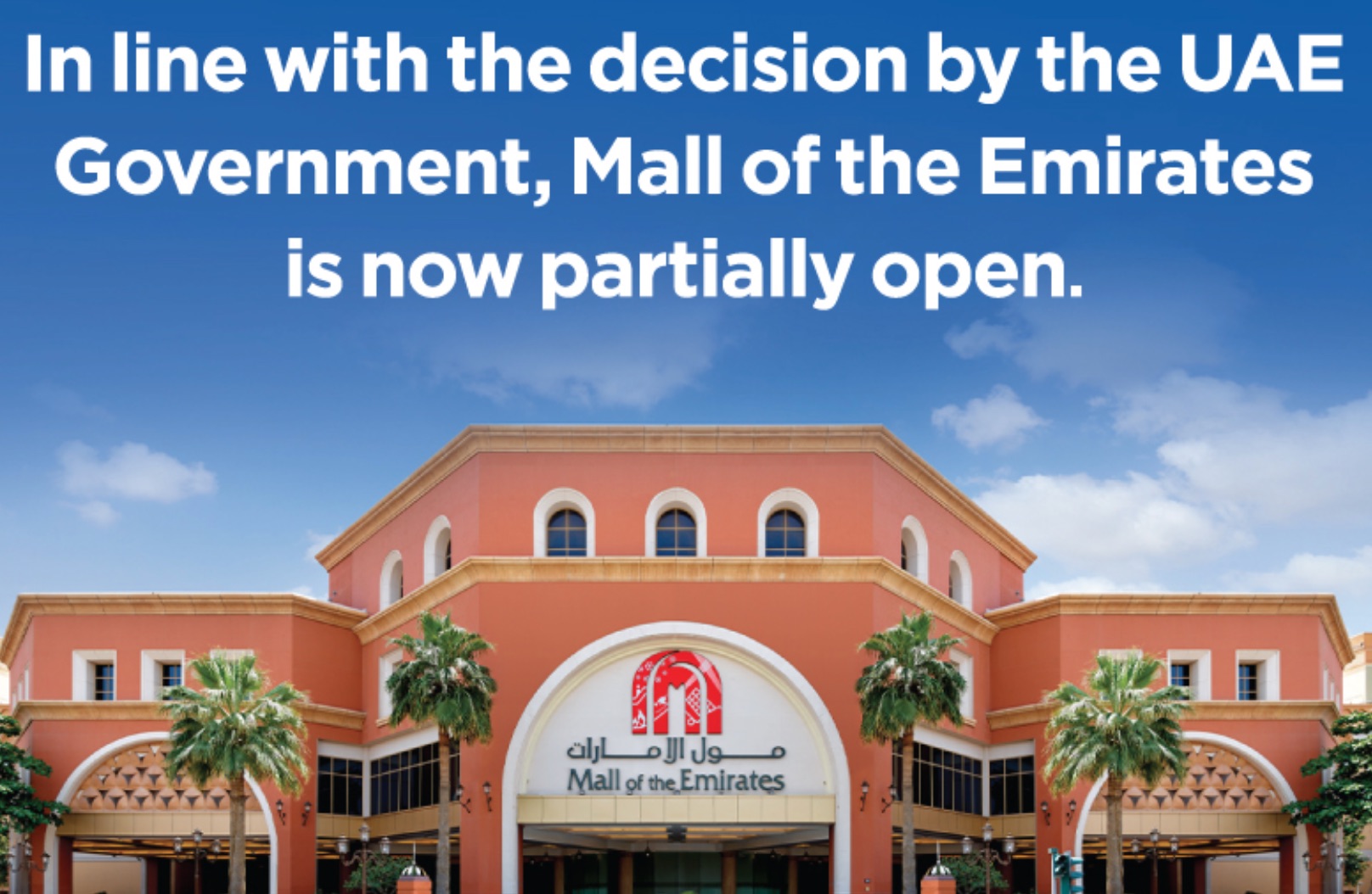 Mall of Emirates riapre con orario ridotto
