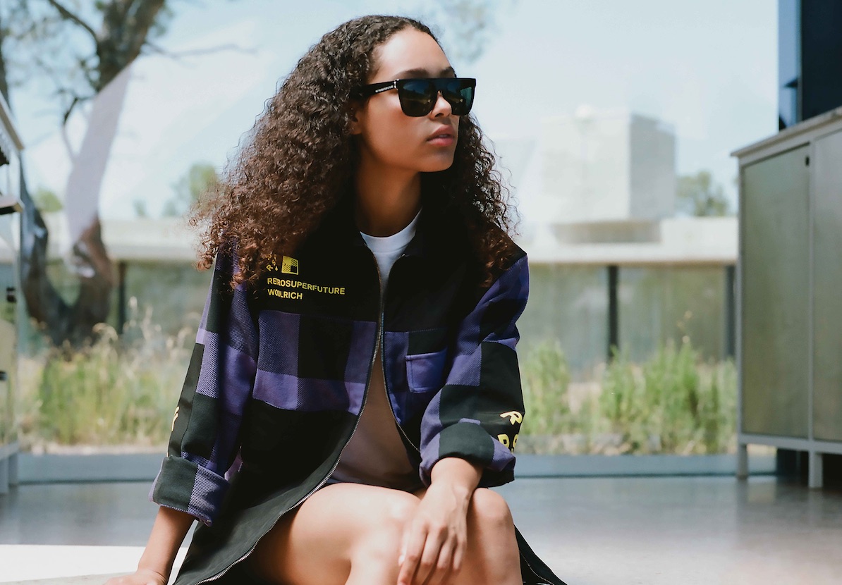 Retrosuperfuture x Woolrich si tinge di viola