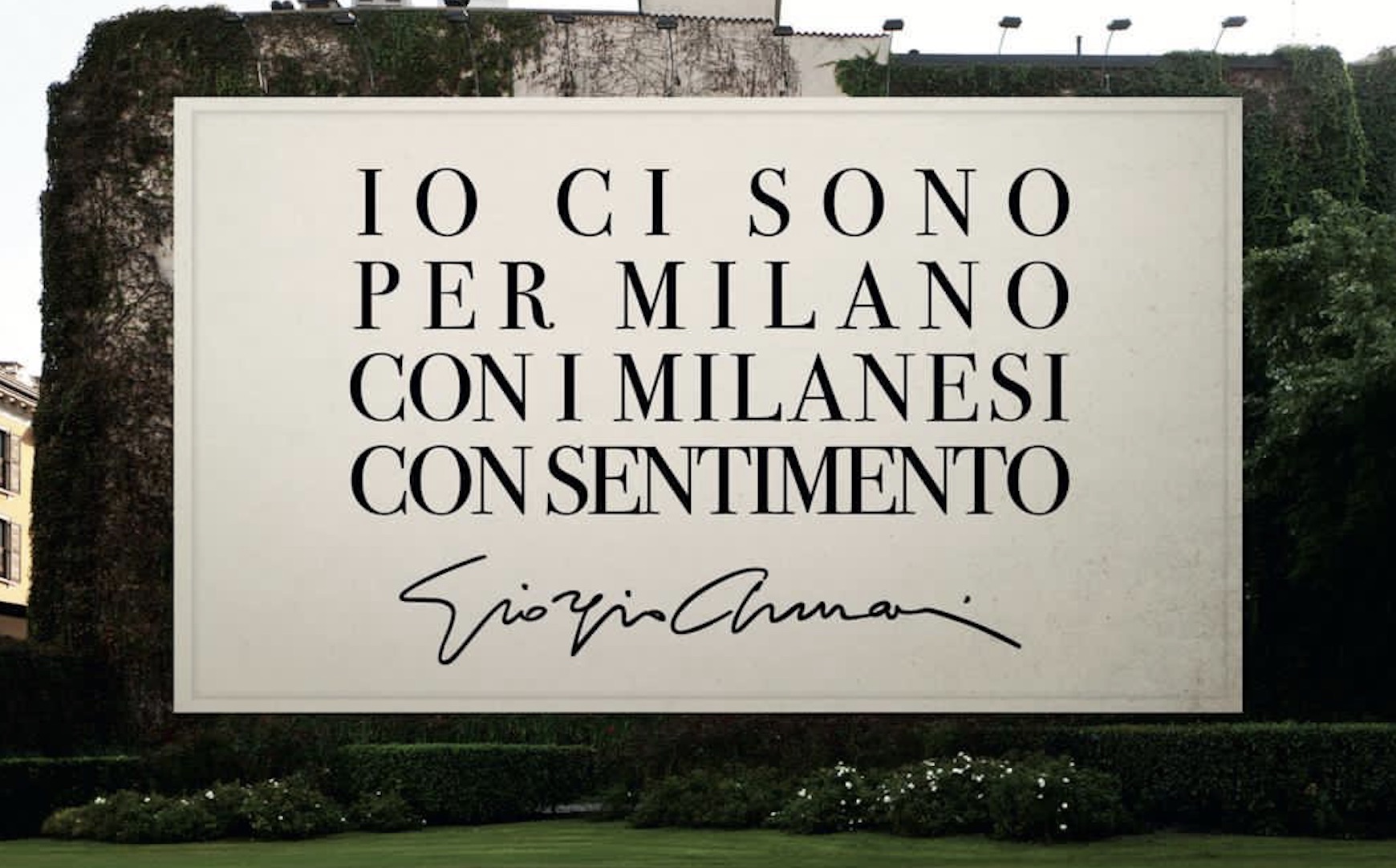 Giorgio Armani parla ai milanesi: “Io ci sono”