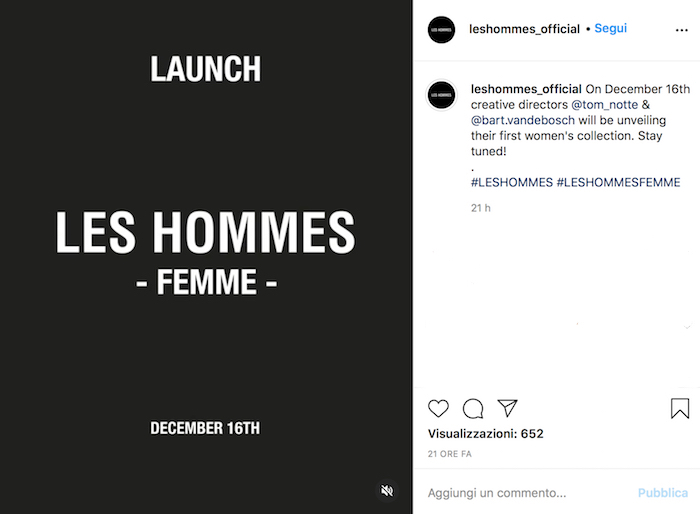 Les Hommes lancia la collezione femminile