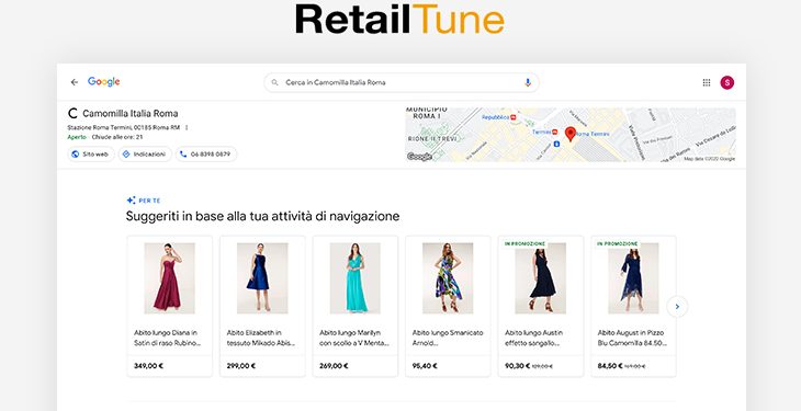 Camomilla Italia con RetailTune per la gestione di Google Business Profile