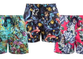 Le stampe vivaci di Simone Guidarelli colorano i boxer da mare