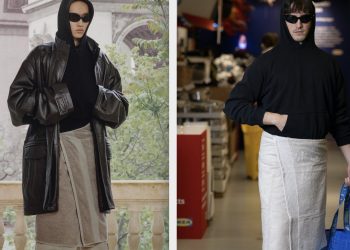 Ikea sbeffeggia con ironia la gonna-asciugamano di Balenciaga
