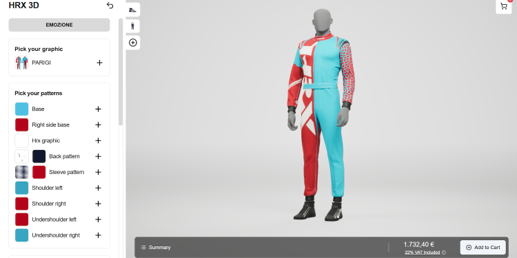 HRX Bespoke Motorsport sceglie il configuratore 3D di Prisma Tech e We Wear
